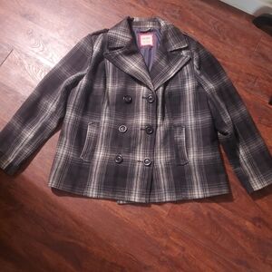Old Navy Womans Plaid Peacoat size XXL